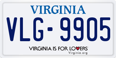VA license plate VLG9905