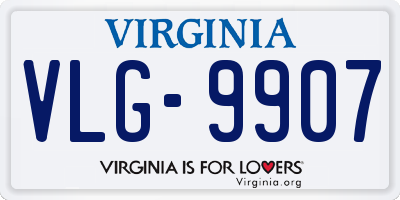 VA license plate VLG9907