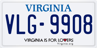 VA license plate VLG9908