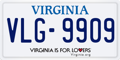 VA license plate VLG9909