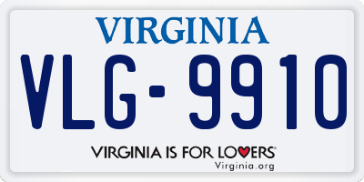 VA license plate VLG9910