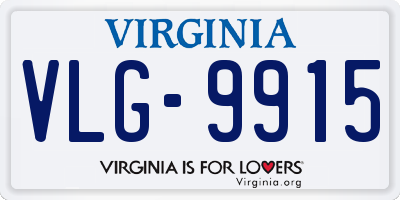 VA license plate VLG9915