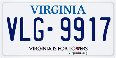 VA license plate VLG9917