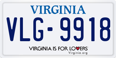 VA license plate VLG9918