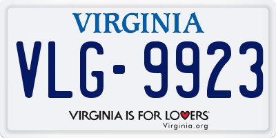 VA license plate VLG9923