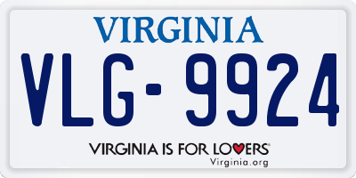 VA license plate VLG9924