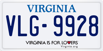 VA license plate VLG9928