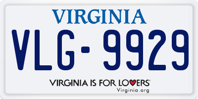 VA license plate VLG9929