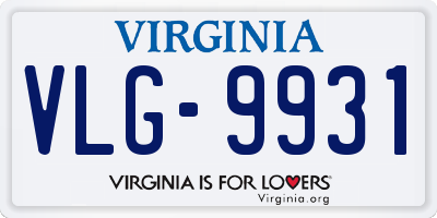 VA license plate VLG9931