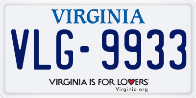 VA license plate VLG9933