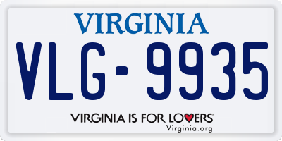 VA license plate VLG9935