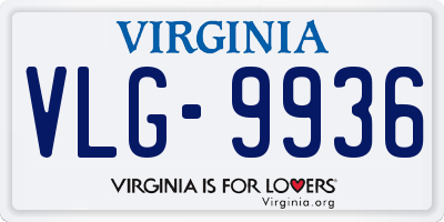 VA license plate VLG9936