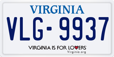 VA license plate VLG9937