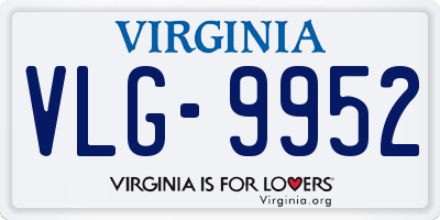 VA license plate VLG9952