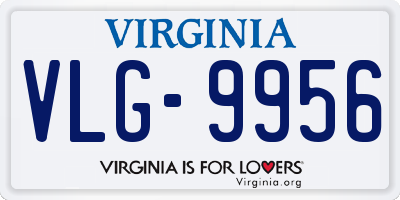 VA license plate VLG9956