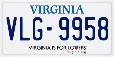 VA license plate VLG9958