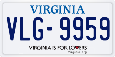VA license plate VLG9959