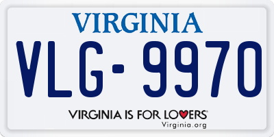 VA license plate VLG9970
