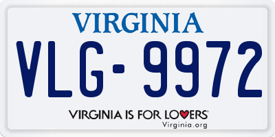 VA license plate VLG9972