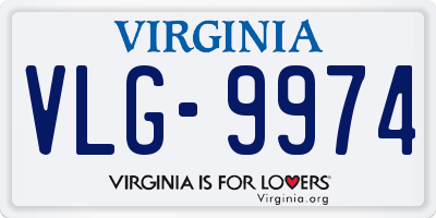 VA license plate VLG9974