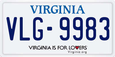 VA license plate VLG9983