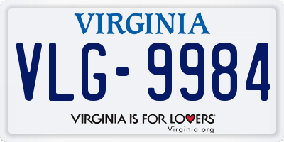 VA license plate VLG9984