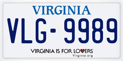 VA license plate VLG9989