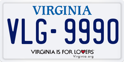 VA license plate VLG9990