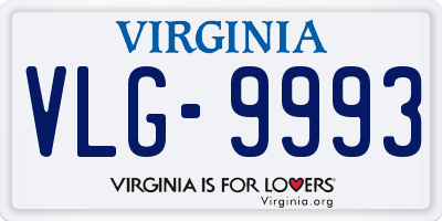 VA license plate VLG9993