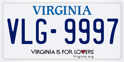 VA license plate VLG9997