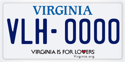 VA license plate VLH0000