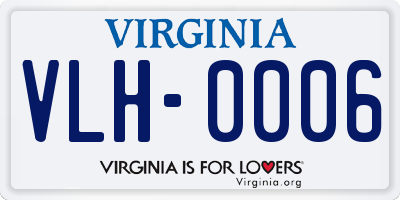 VA license plate VLH0006