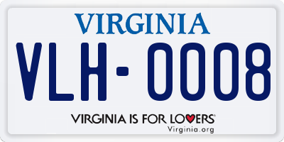 VA license plate VLH0008