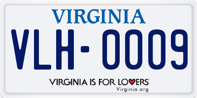 VA license plate VLH0009