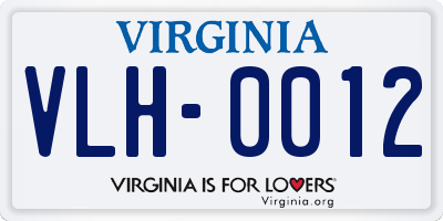 VA license plate VLH0012