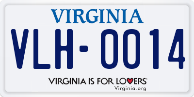 VA license plate VLH0014