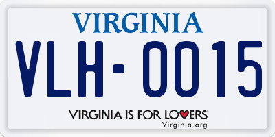 VA license plate VLH0015