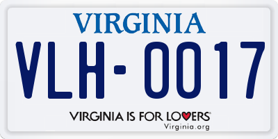 VA license plate VLH0017