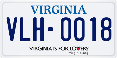 VA license plate VLH0018
