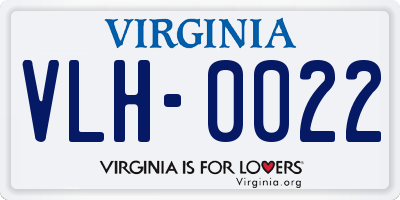 VA license plate VLH0022