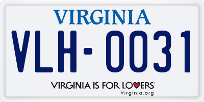 VA license plate VLH0031