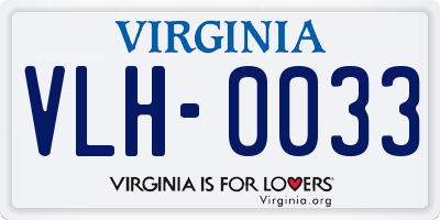 VA license plate VLH0033
