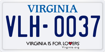 VA license plate VLH0037