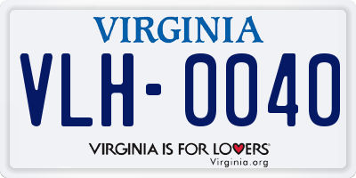 VA license plate VLH0040