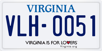 VA license plate VLH0051