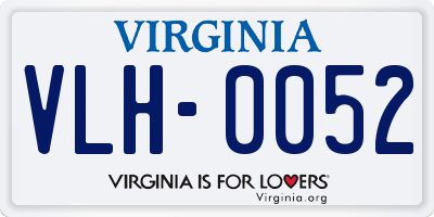 VA license plate VLH0052