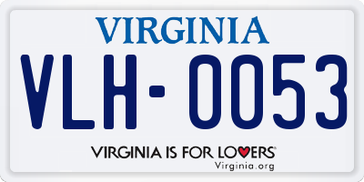 VA license plate VLH0053