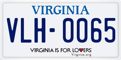 VA license plate VLH0065