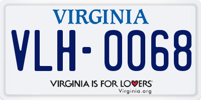 VA license plate VLH0068