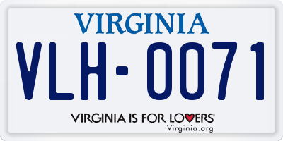 VA license plate VLH0071